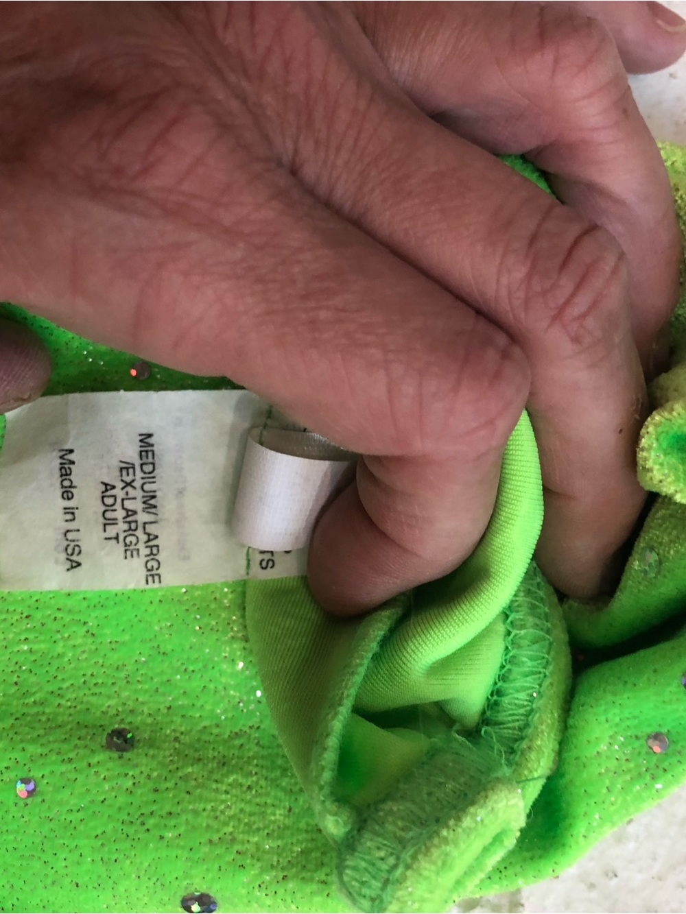 Lime Green Halter top leotard Dance Costume with Rhinestones and arm bands - Picture 12 of 15